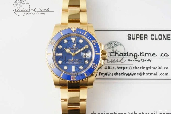 MiroTime 0220 EasyMatch Submariner 116618 LB Blue Ceramic YG Plated 904L Steel Clean 1:1 Best Edition VR 2092